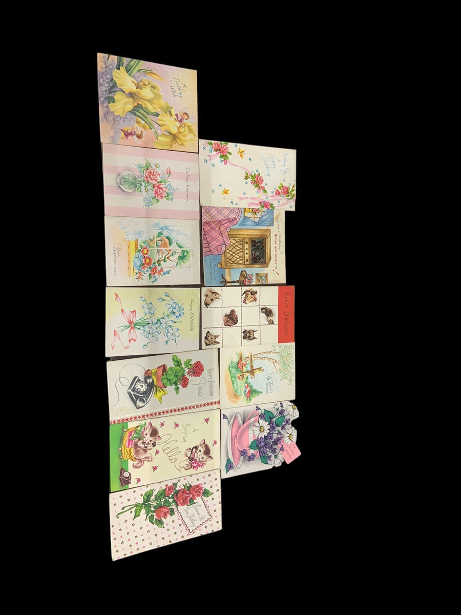 Greeting Cards Vintage Lot of 35 Holiday Birthday Get Well Soon Cute Unused