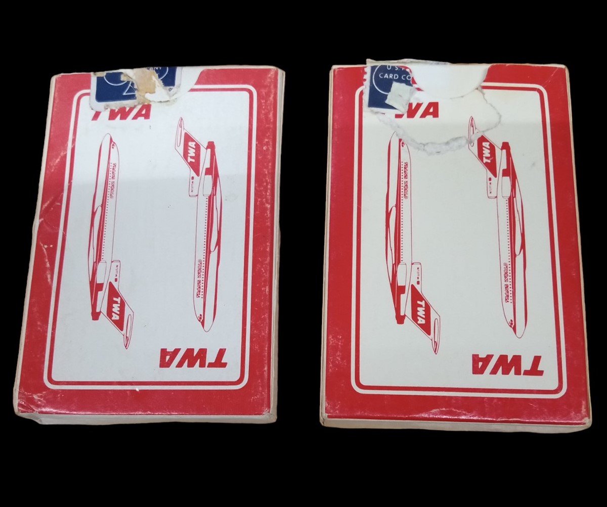 Trans World Airlines Playing Cards Set Of 2 Vintage Collectible Aviation