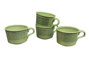 Mug Set Green MCM 4pc Taylor Smith Taylor Vintage Hieroglyph Cups 1970s