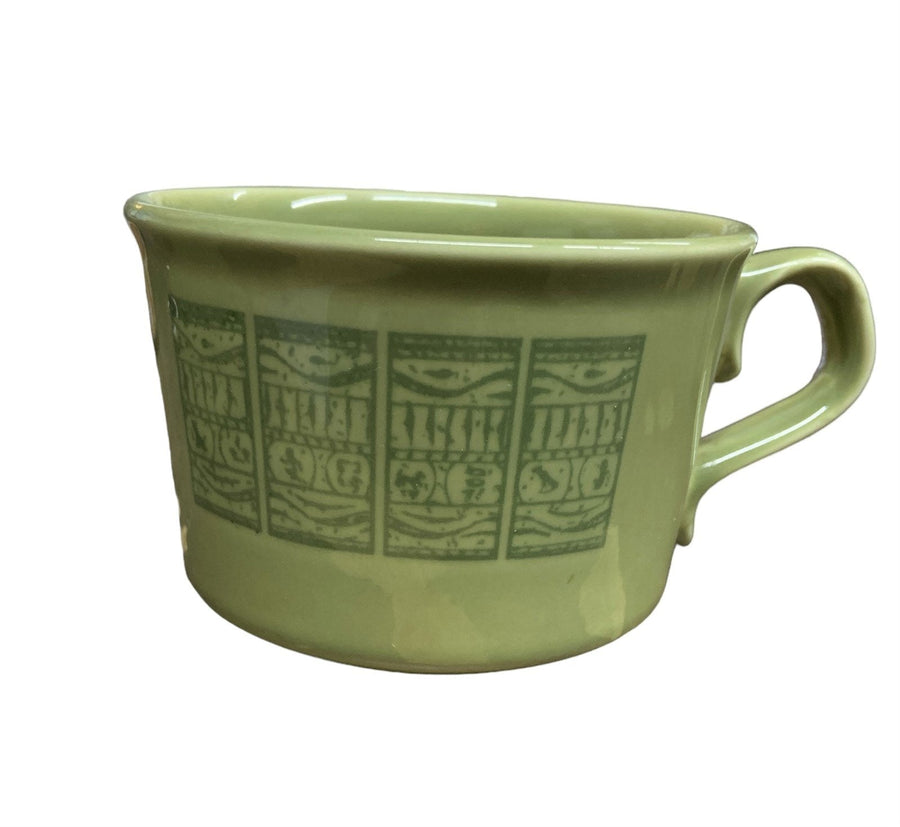 Mug Set Green MCM 4pc Taylor Smith Taylor Vintage Hieroglyph Cups 1970s