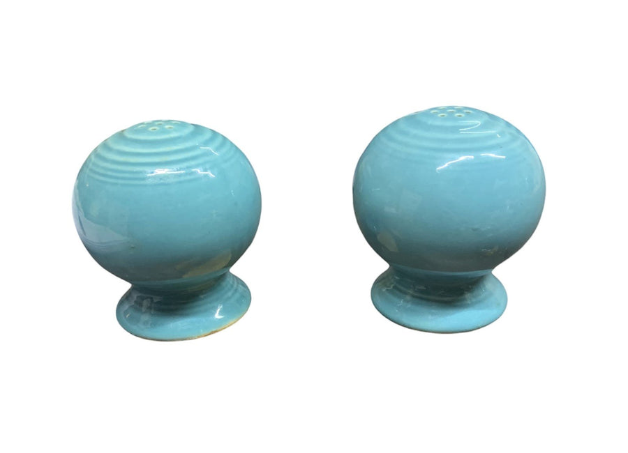 Fiesta Turquoise Salt and Pepper Shaker Cork Stopper Discontinued Homer Laughlin