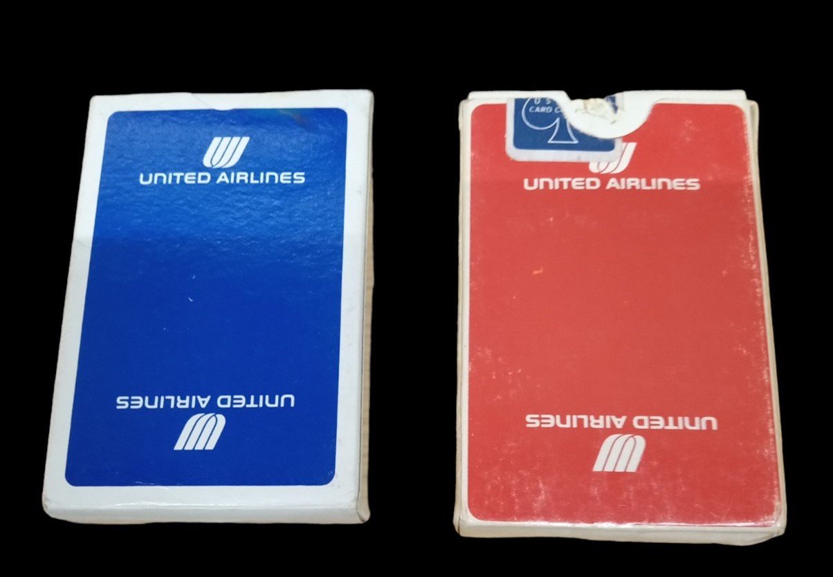 2 Decks Of United Airlines Playing Cards Vintage Collectible Aviation