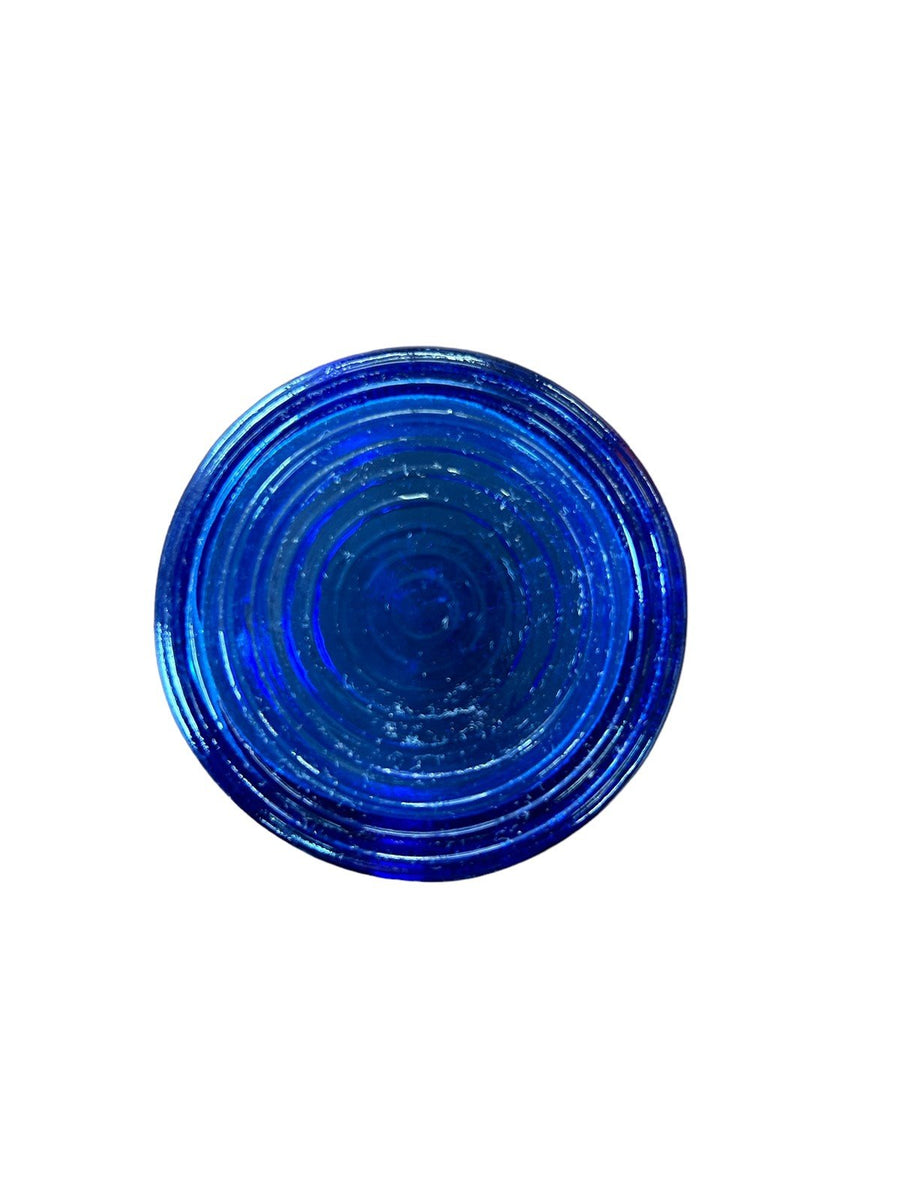 Vintage Cobalt Blue Ashtray Toothpick Holder Top Hat Glass 1950's Tobacco Cigar