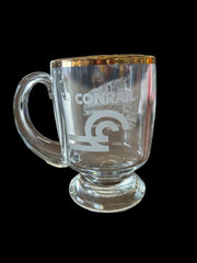 Glass Mug Pittsburgh Division Safety Committee 1992 Conrail Train Engine Gold