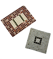 1970s Vintage MCM Handmade Mosaic Tile Slate Trivet Retro Set of 2 Coasters