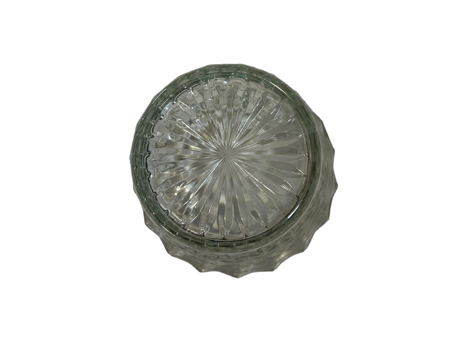 Fosteria Cubist Pattern Clear Glass Antique Vintage 1930s MCM Ribbed Ice Bowl