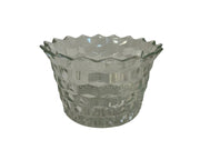 Fosteria Cubist Pattern Clear Glass Antique Vintage 1930s MCM Ribbed Ice Bowl