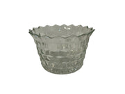 Fosteria Cubist Pattern Clear Glass Antique Vintage 1930s MCM Ribbed Ice Bowl