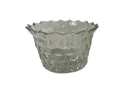 Fosteria Cubist Pattern Clear Glass Antique Vintage 1930s MCM Ribbed Ice Bowl