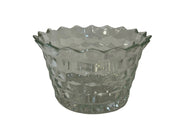 Fosteria Cubist Pattern Clear Glass Antique Vintage 1930s MCM Ribbed Ice Bowl