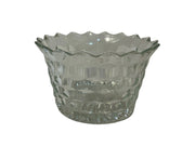Fosteria Cubist Pattern Clear Glass Antique Vintage 1930s MCM Ribbed Ice Bowl