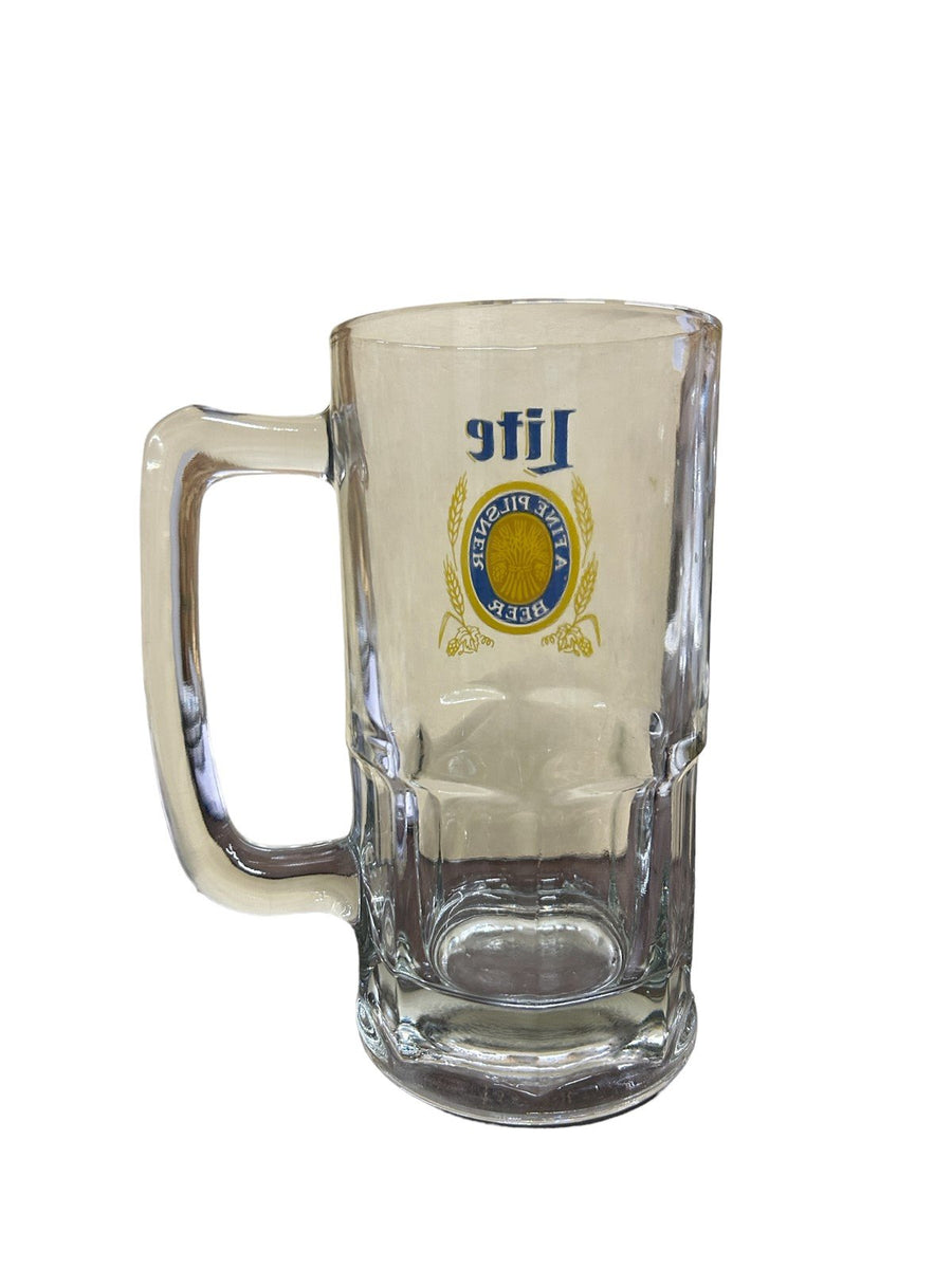 Lite Pilsner Bud King of Beers Glass Stein Pitcher Mug Tall Glass Drink Tankard