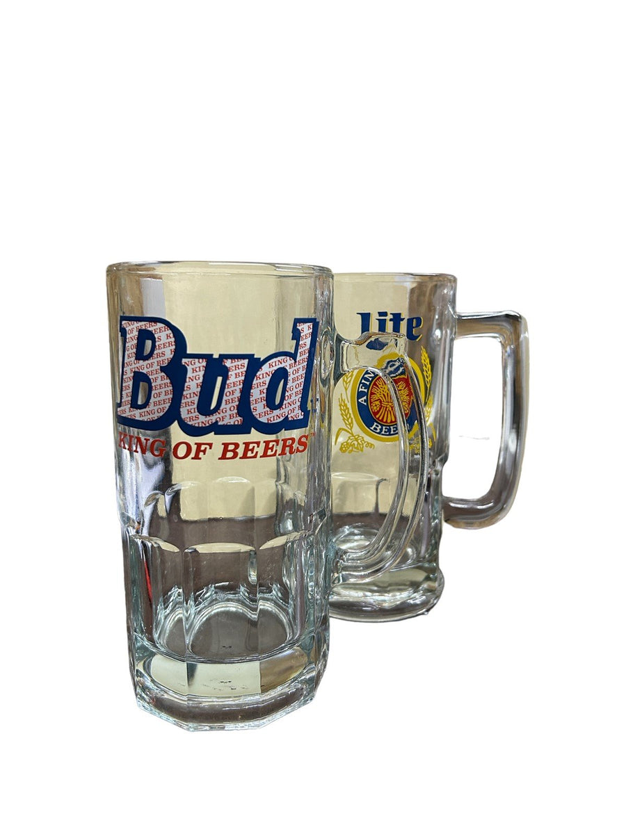Lite Pilsner Bud King of Beers Glass Stein Pitcher Mug Tall Glass Drink Tankard