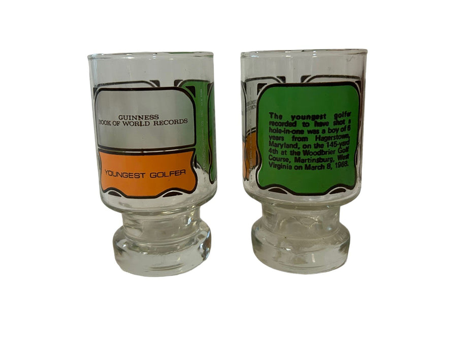 Rare Guinness Book of World Records 1976 Worlds Youngest Golfer Glass Juice Cups