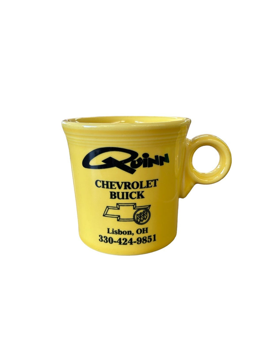 Fiesta Ware Sunflower Mug Advertisiment Promotion Chevrolet Ohio Homer Laughlin