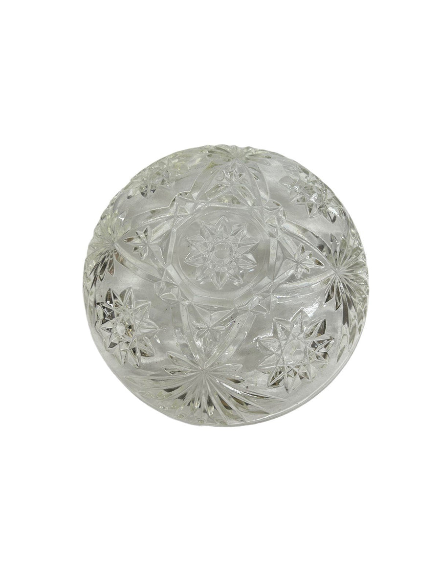 Anchor Hocking Clear Crystal Glass Star Pinwheel Fan Cut Glass Embossed Pattern