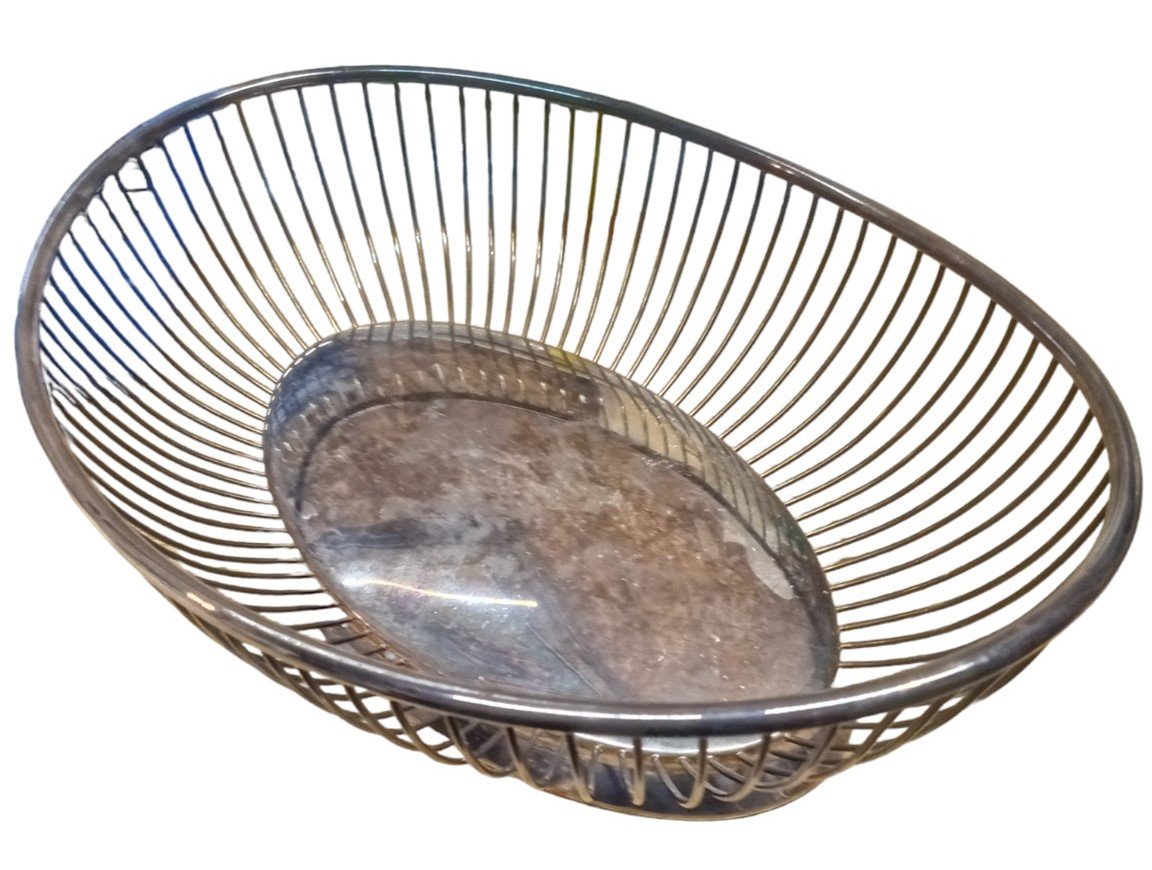 Gorham SIlverplate Wire Basket Vintage Decor Kitchen Storage Collectible