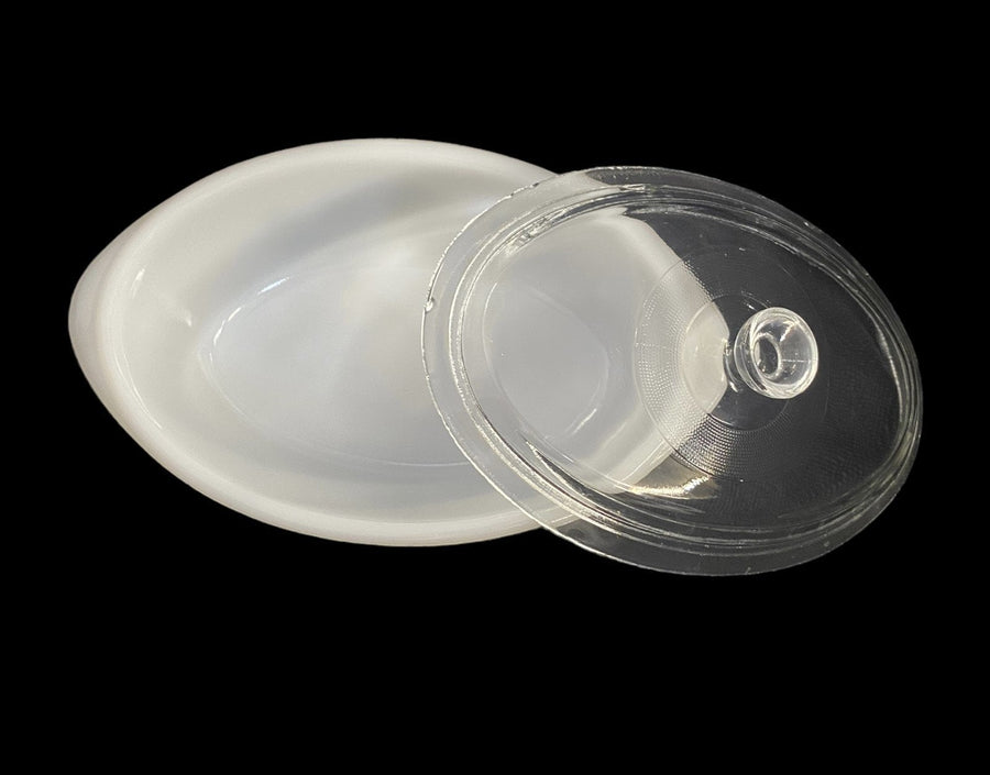 Casserole with Lid Antique Glasbake J235 1 Quart Vintage Primrose Dream Oval