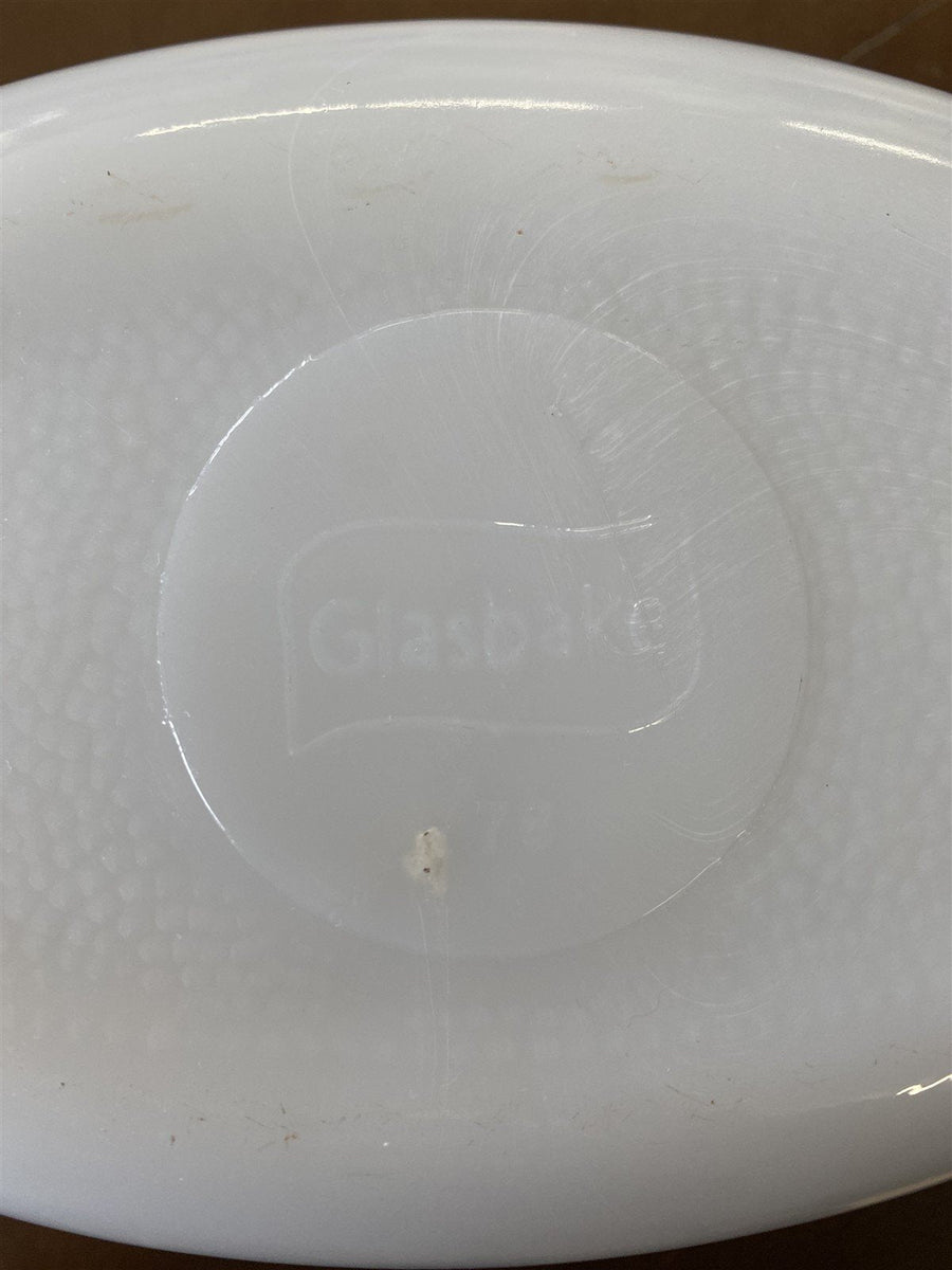 Casserole with Lid Antique Glasbake J235 1 Quart Vintage Primrose Dream Oval