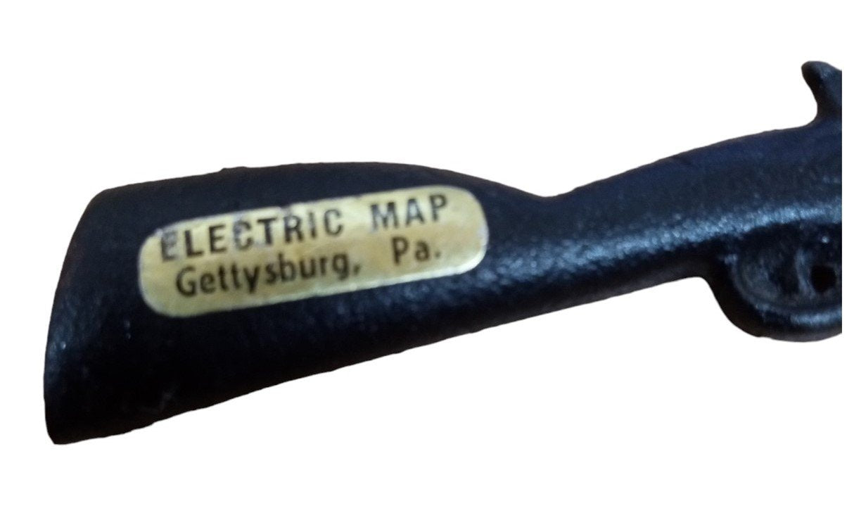 Gettysburg Electric Map Miniature Cast Iron Rifle Vintage Collectible Civil War