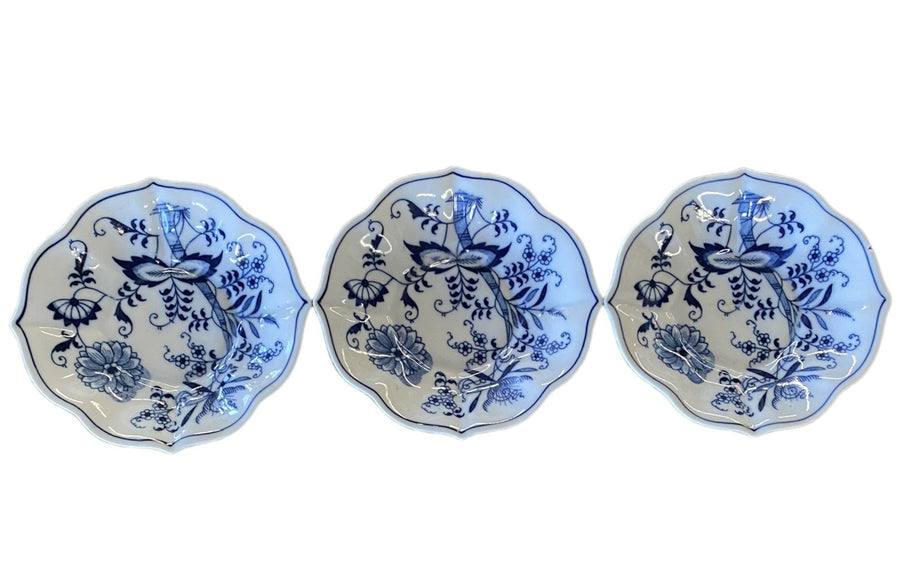 Blue Danube Saucers Antique Hal-Sey-Fifth Japan Vintage Set of 3 Porcelain