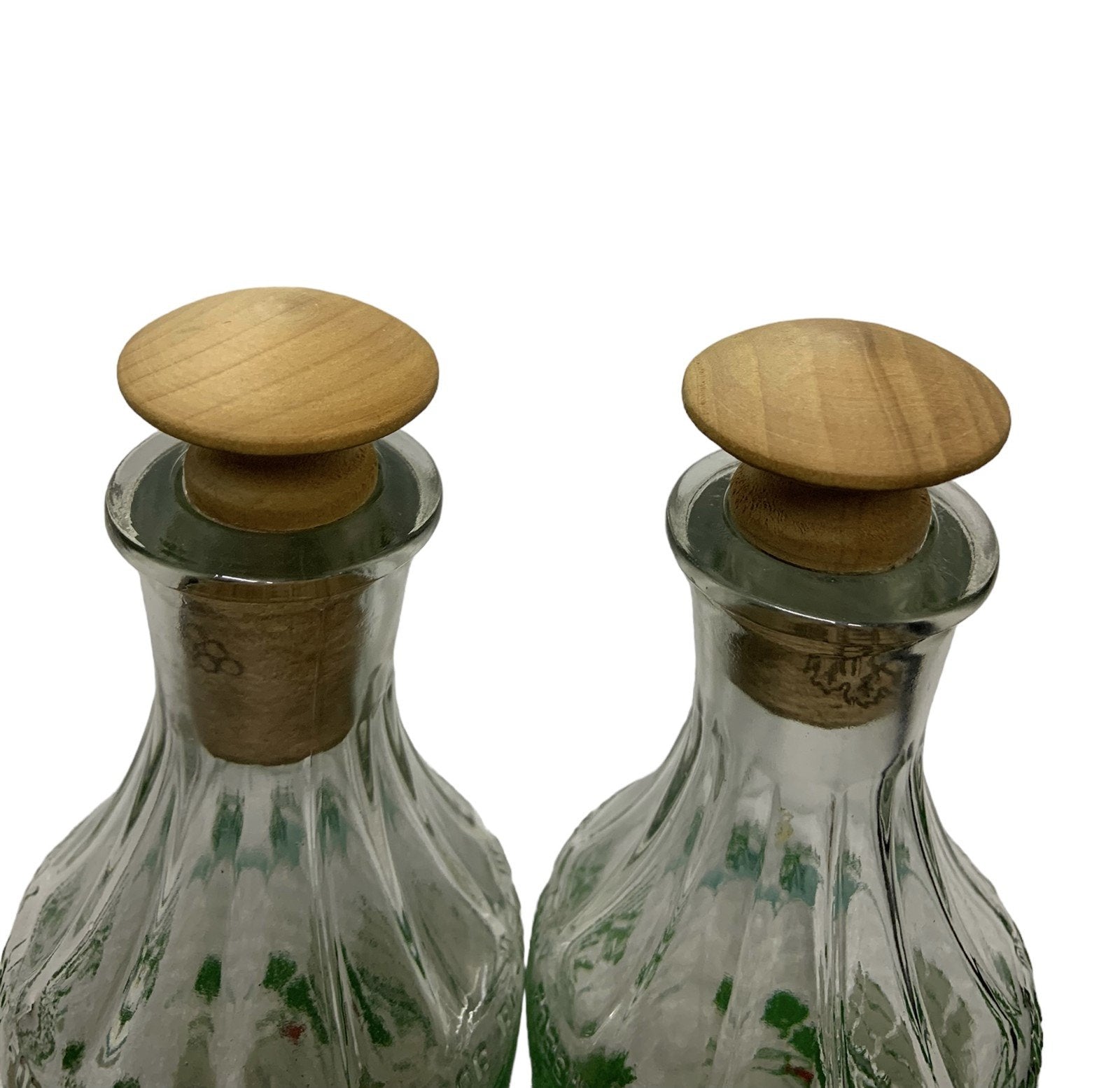 Pirate Decanters Glenmore's Kentucky Tavern Rum Bottles Corked Glass Set of 2