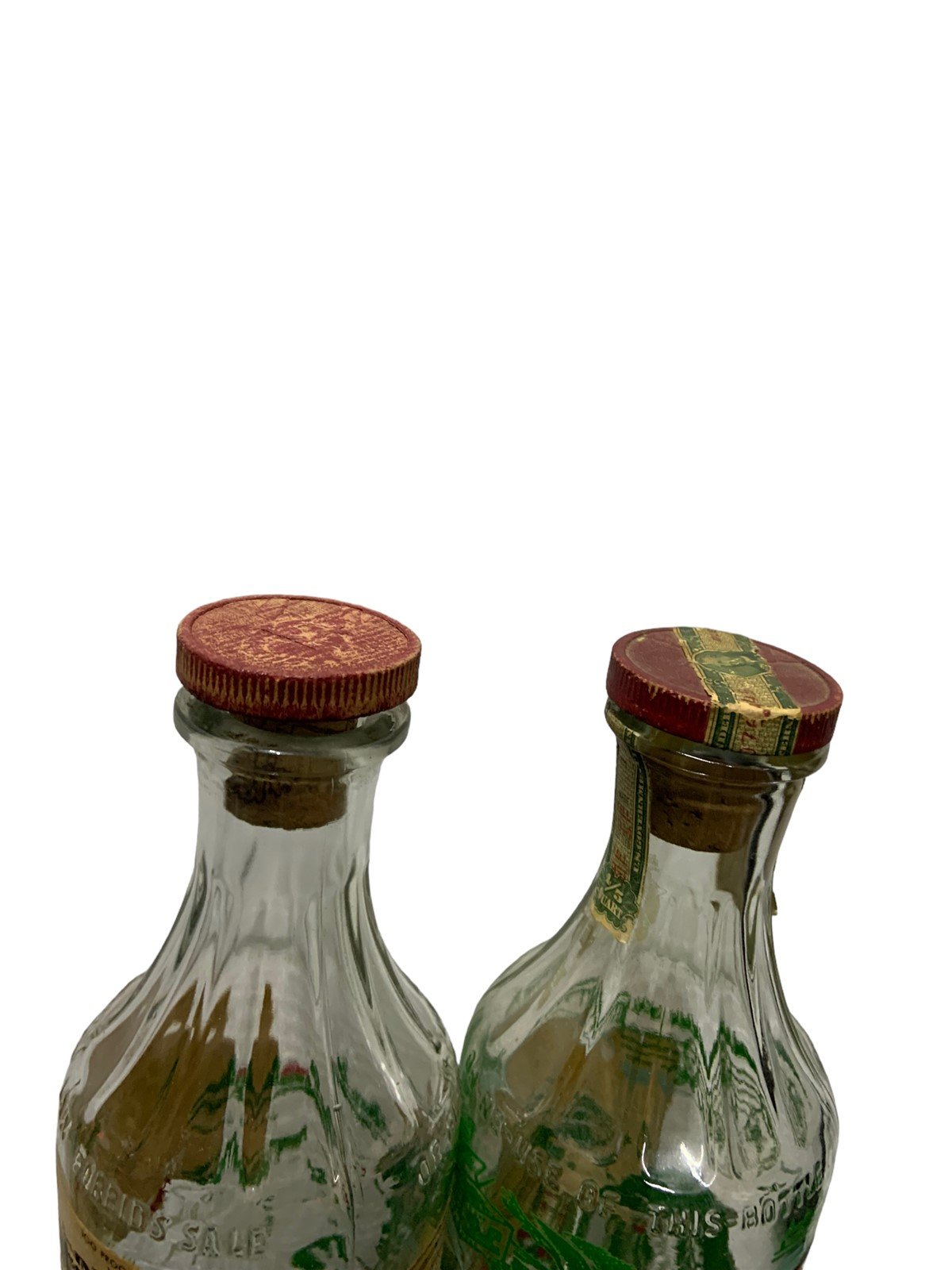 Pirate Decanters Vintage Kentucky Tavern Rum Bottles Corked Glass Set of 2