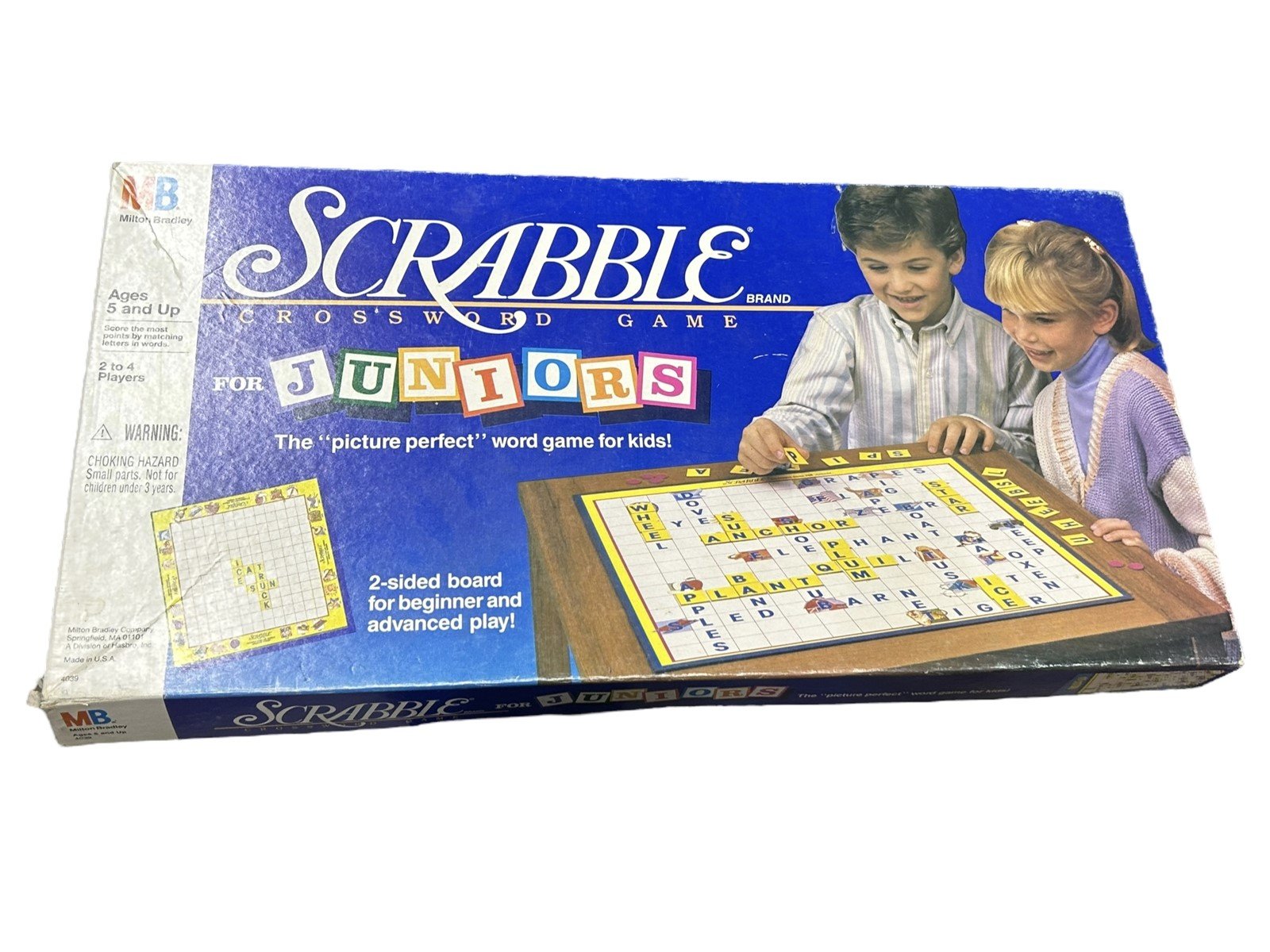 Scrabble Juniors Crossword Game Milton Bradley Vintage Children's Board Game