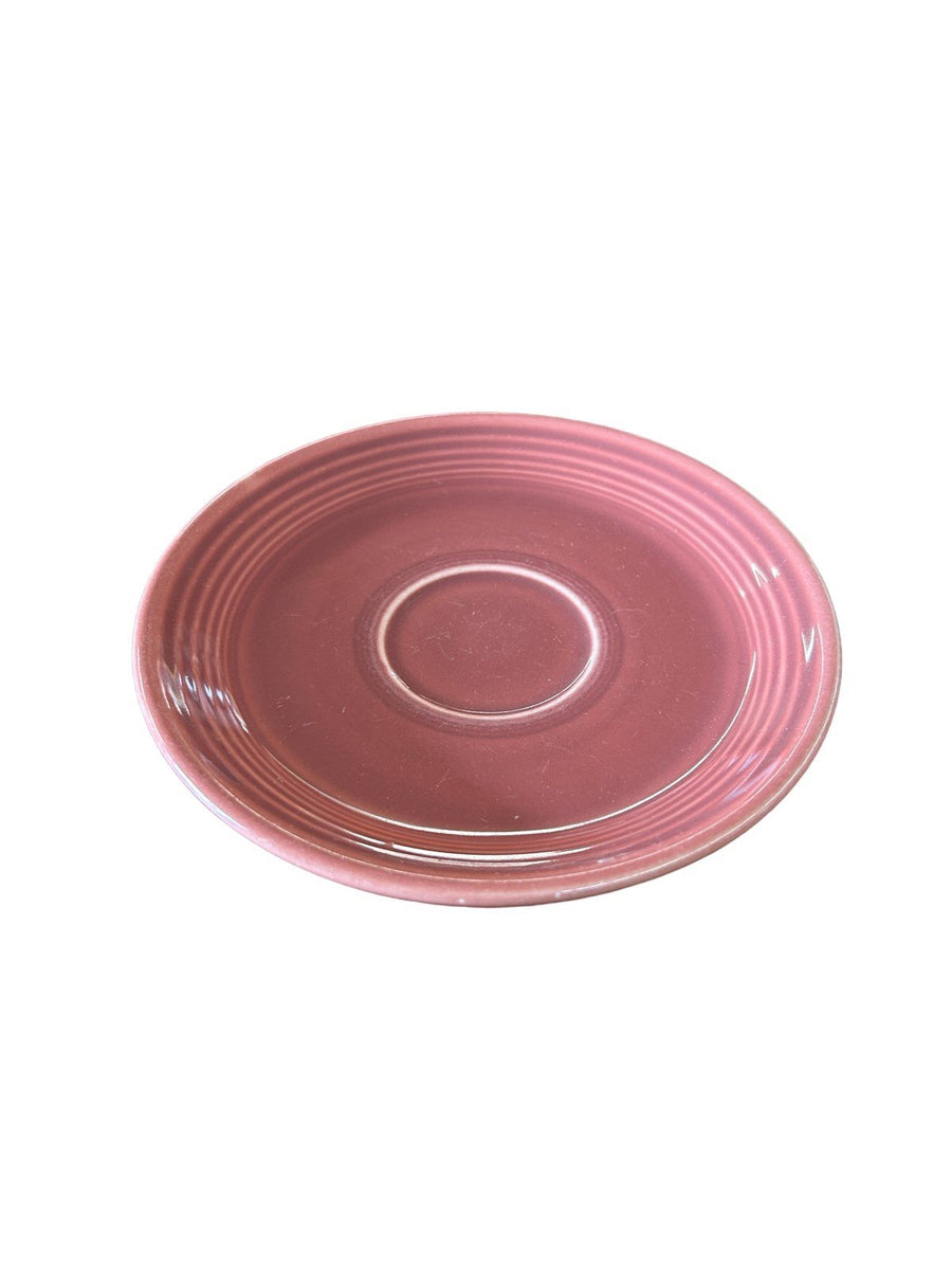 Fiesta - Rose Pink Teacup & Saucer Homer Laughlin Ceramic Plate Vintage HLC