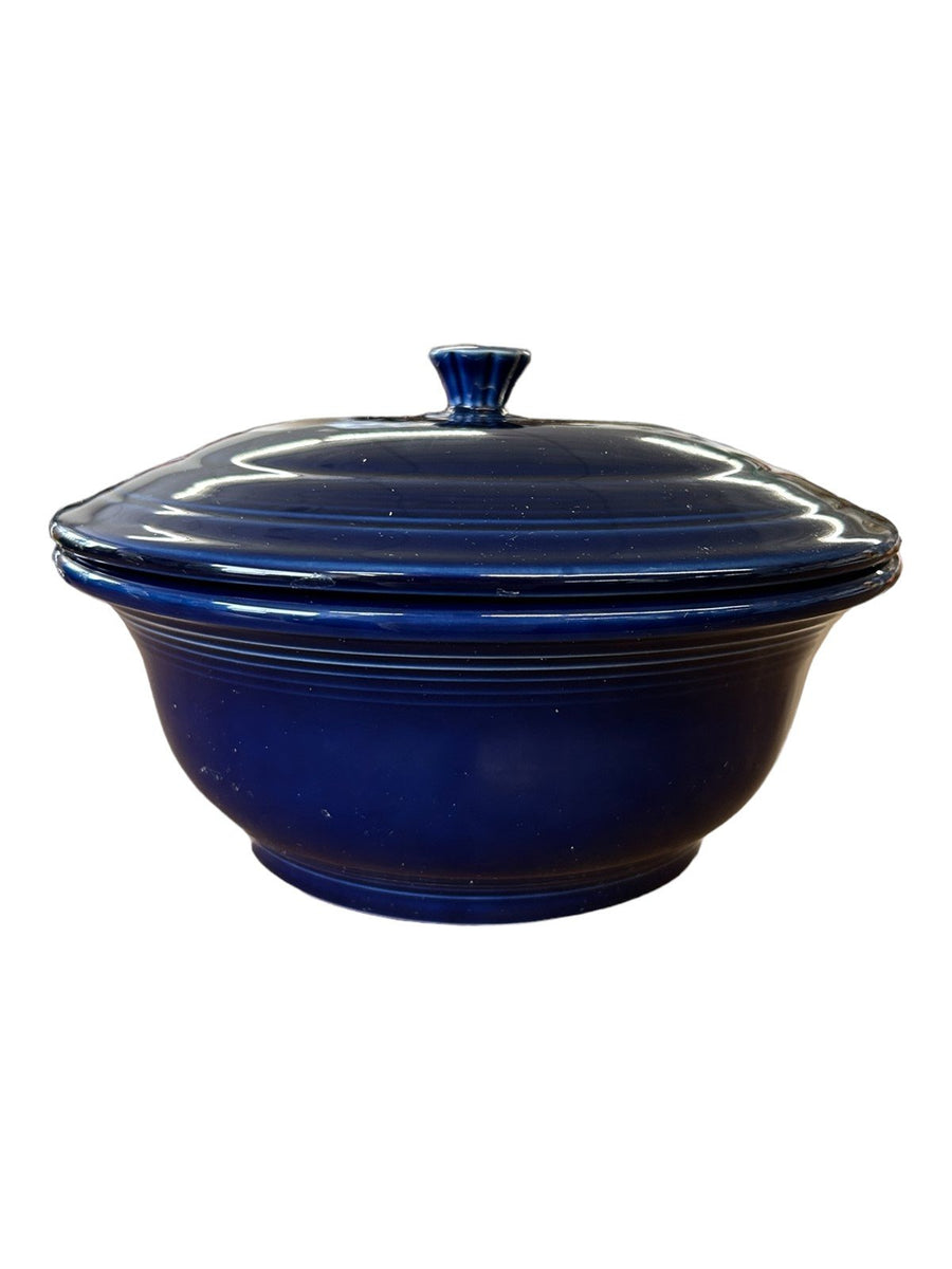 Fiesta - Cobalt Blue Covered Casserole Dish Homer Laughlin Ceramic Servingware