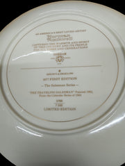 Norman Rockwell Traveling Salesman Plate Antique First Edition Vintage Gorham