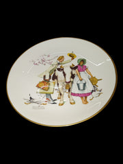 Norman Rockwell Traveling Salesman Plate Antique First Edition Vintage Gorham