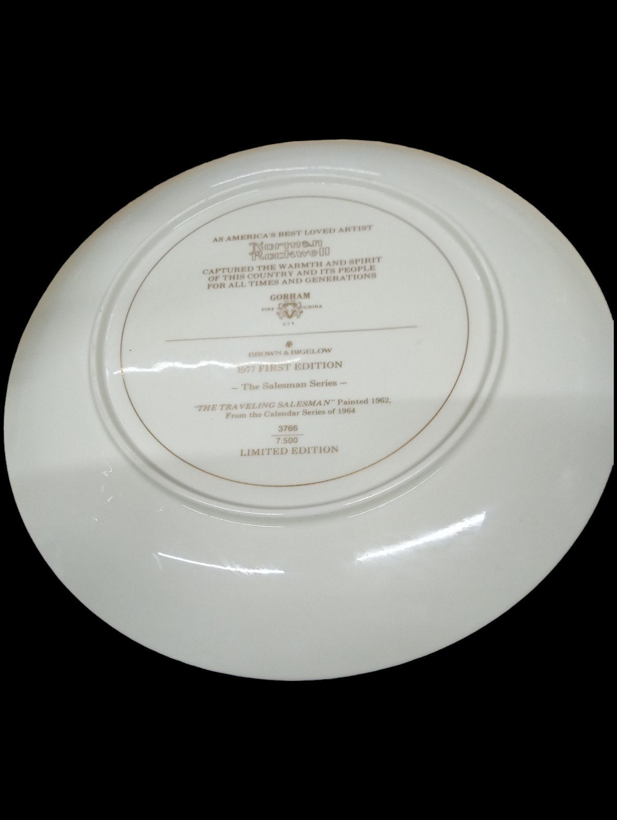 Norman Rockwell Traveling Salesman Plate Antique First Edition Vintage Gorham
