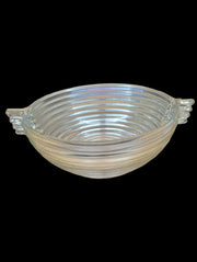 Manhattan Ribbed Bowl w/ Handles Antique Anchor Hocking Vintage Glass 1930s