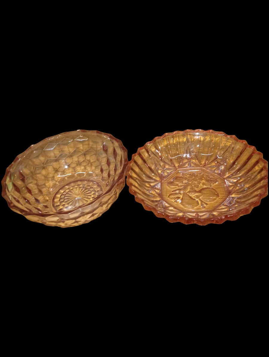 Pink Depression Glass Bowls Antique Fostoria America 1930s Vintage Set of 2