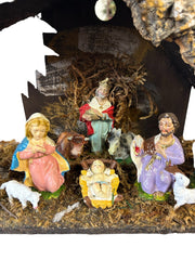 Nativity Scene Hand Made Italy Rustic Baby Jesus Mother Mary Joseph Christmas