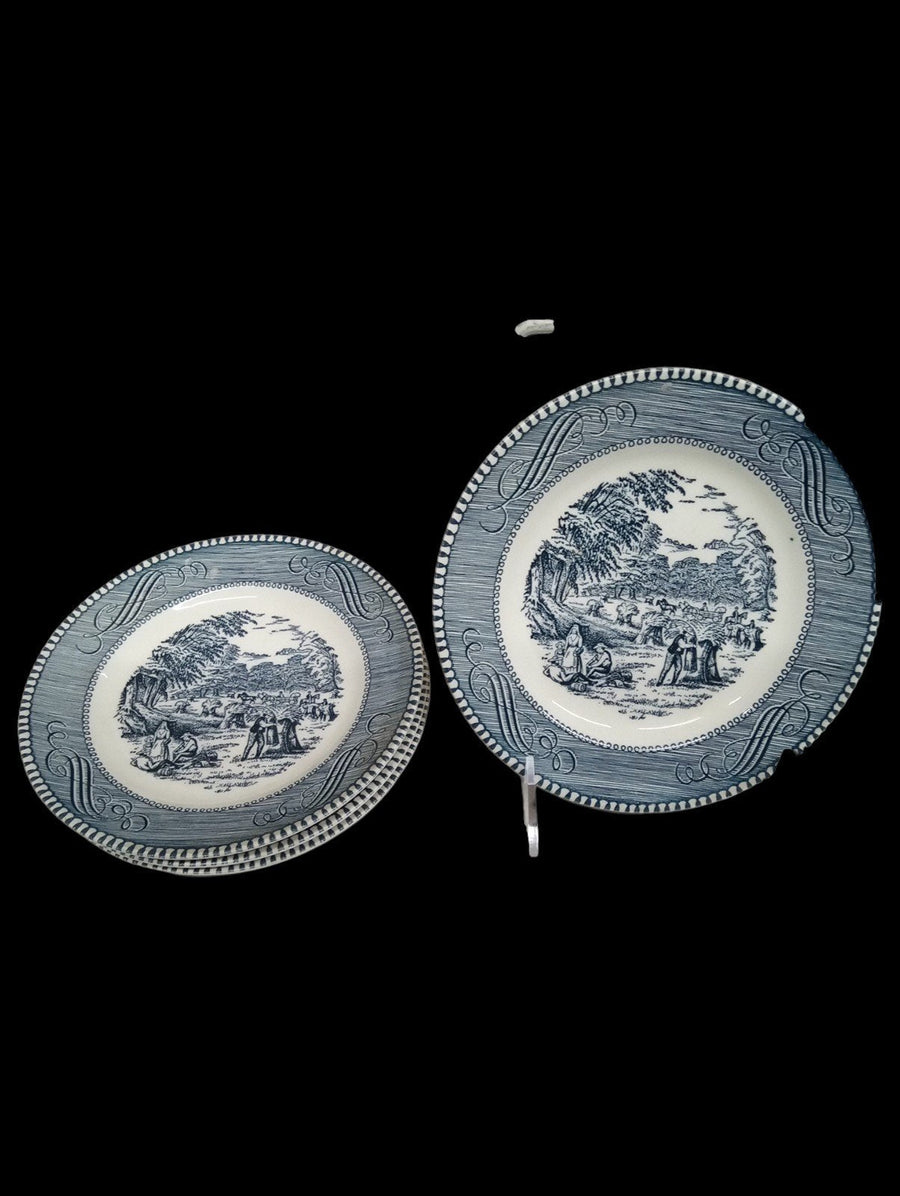 Currier and Ives Dinnerware Antique Royal China Vintage Cavalier Ironstone 34 pc