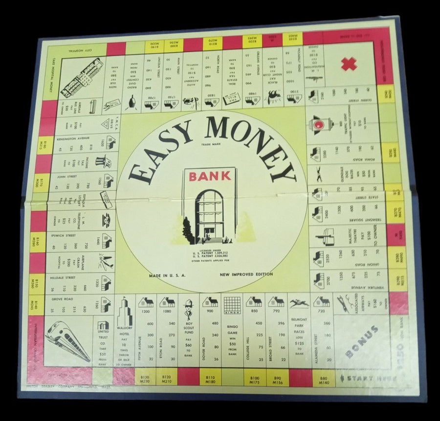 Milton Bradley Easy Money Board Game Vintage Retro Collectible Gift Idea