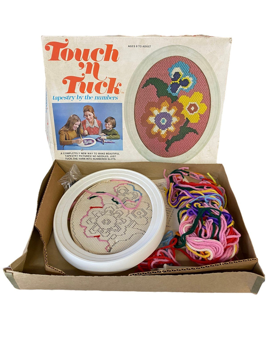 Touch n Touch Tapestry by the Numbers 9x11 Frame Floral Arrangment 1970s