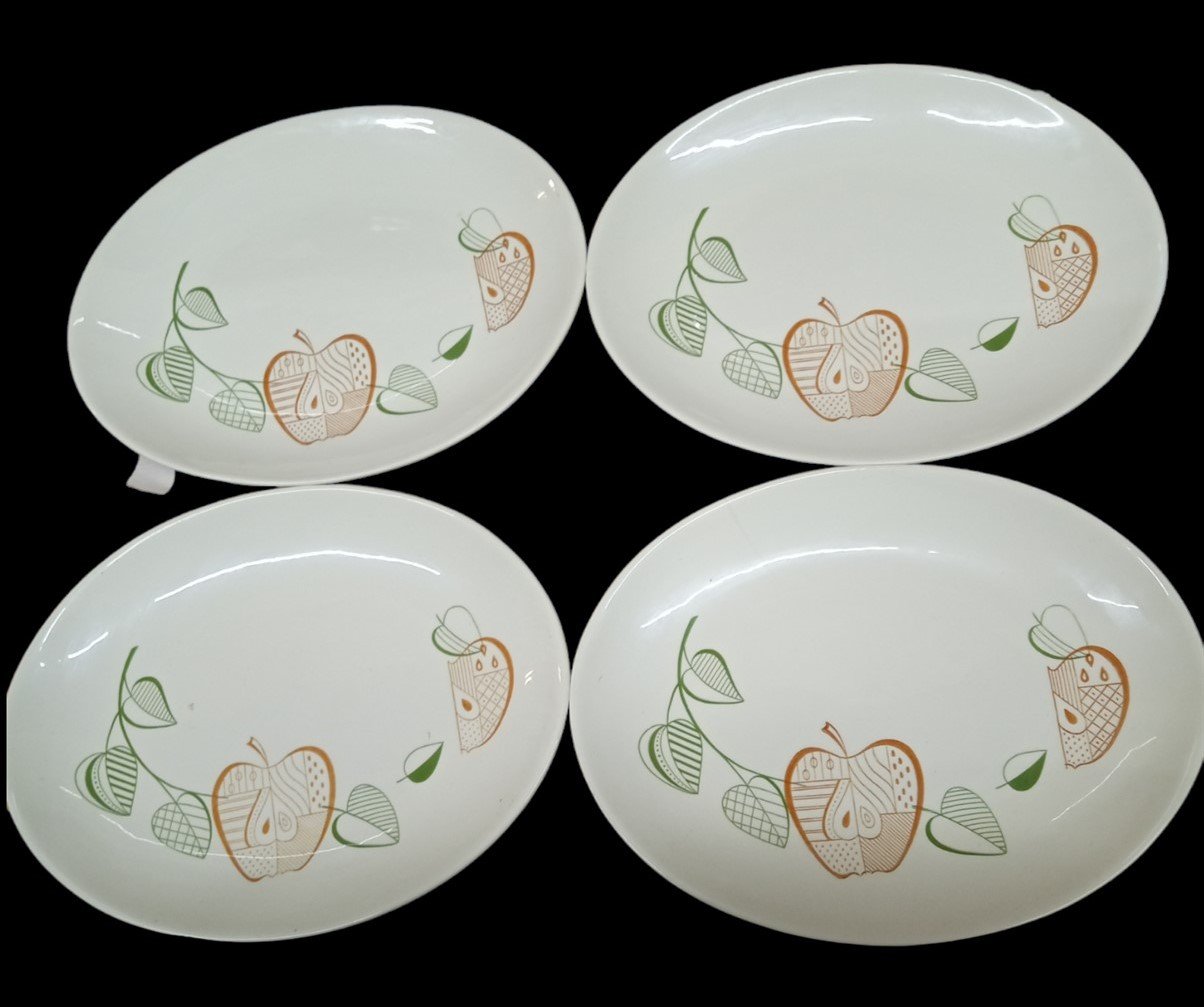 Royal China Set Of 4 Harmony House Apple Platters Vintage Collectible Decor