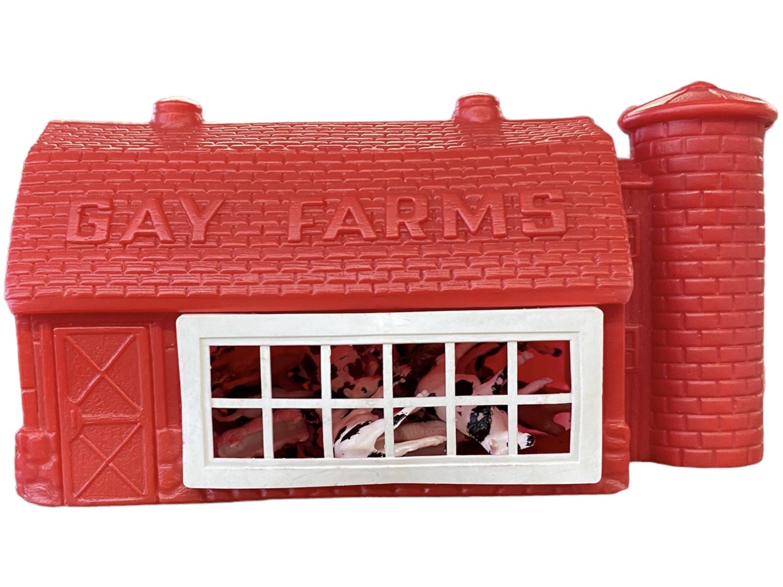 Gay Farms Red Barn With Horses Pigs Sheep, dogs, and Cow