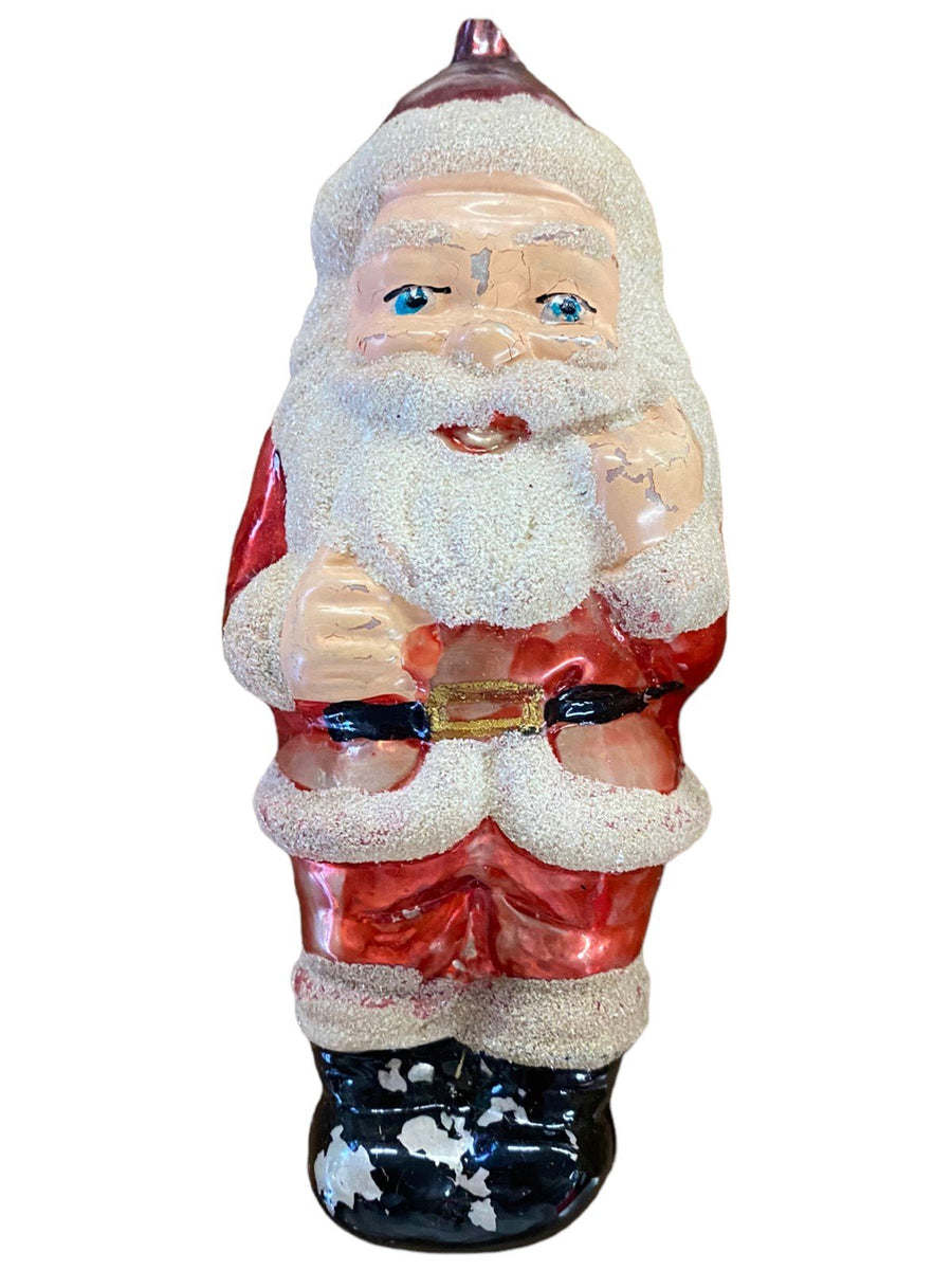 Santa Mercury Glass Ornament With Original Box