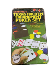 Texas Hold Em Poker Set Cardinal's Sealed Game in Tin Cards Chips