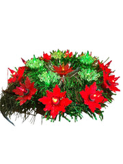 Christmas Decor Vintage Stocking Santa Claus Tree Skirt 16 Light Tree Top Red