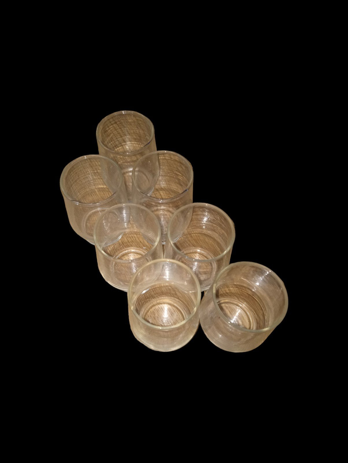Cocktail Shot Glasses Antique Stemless Vintage Set of 7 3.5" High 2.5" Diameter