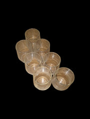 Cocktail Shot Glasses Antique Stemless Vintage Set of 7 3.5" High 2.5" Diameter