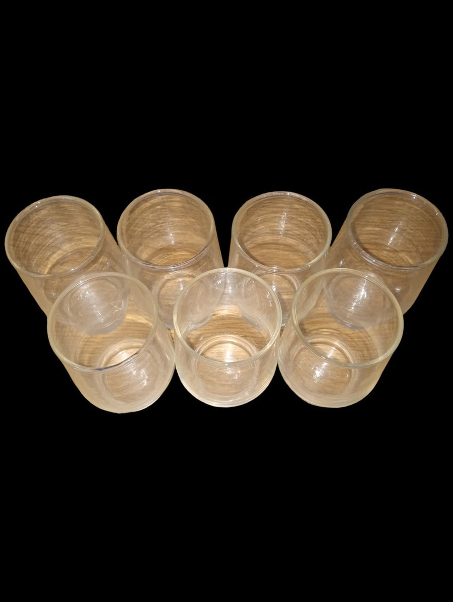 Cocktail Shot Glasses Antique Stemless Vintage Set of 7 3.5" High 2.5" Diameter
