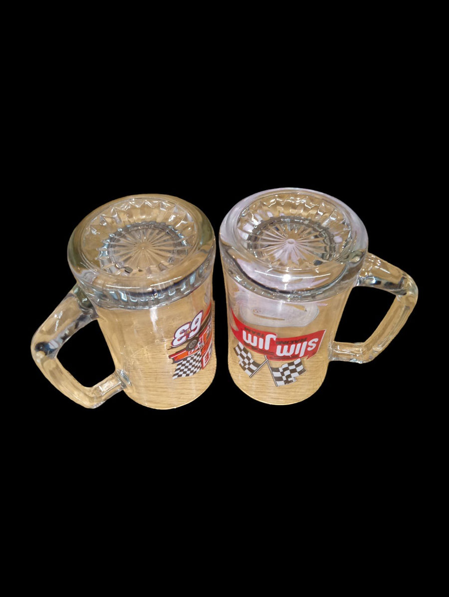 Beer Mug Set of 2 Vintage Racing Teams 1995 Slim Jim 2001 Lance Snacks