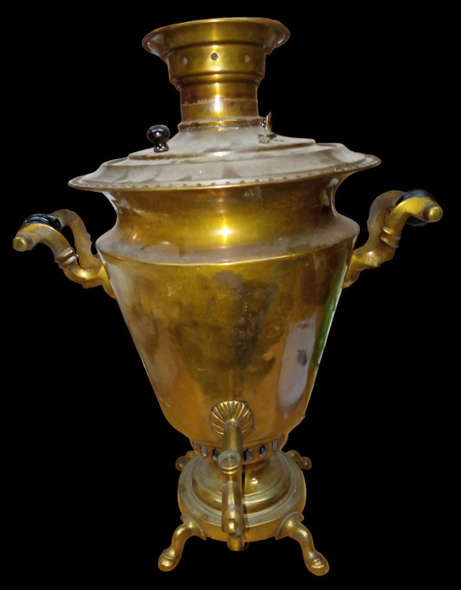 Samovar Russian Brass Vintage Antique Cultural Collectible Teamaking