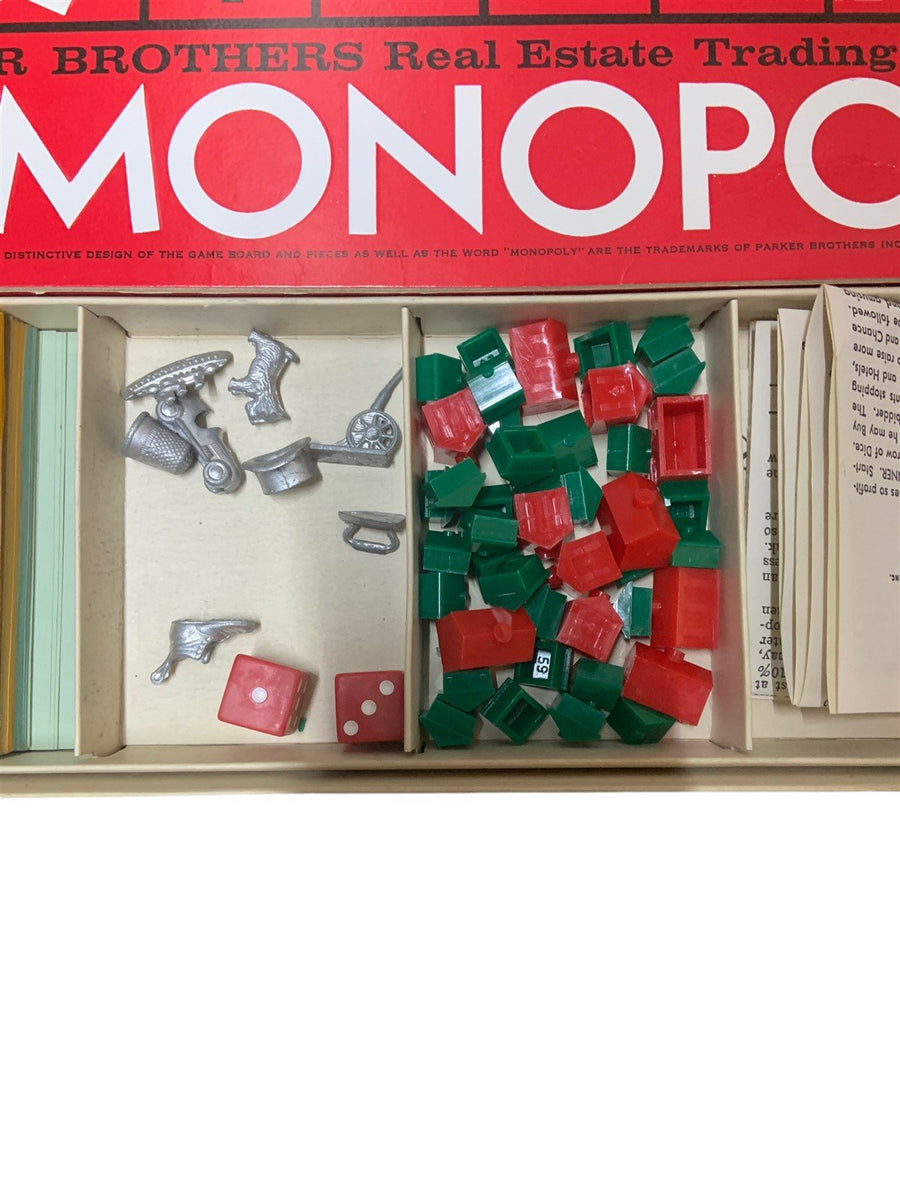 Monopoly Game Vintage Parker Brothers 1961 Board All Pieces